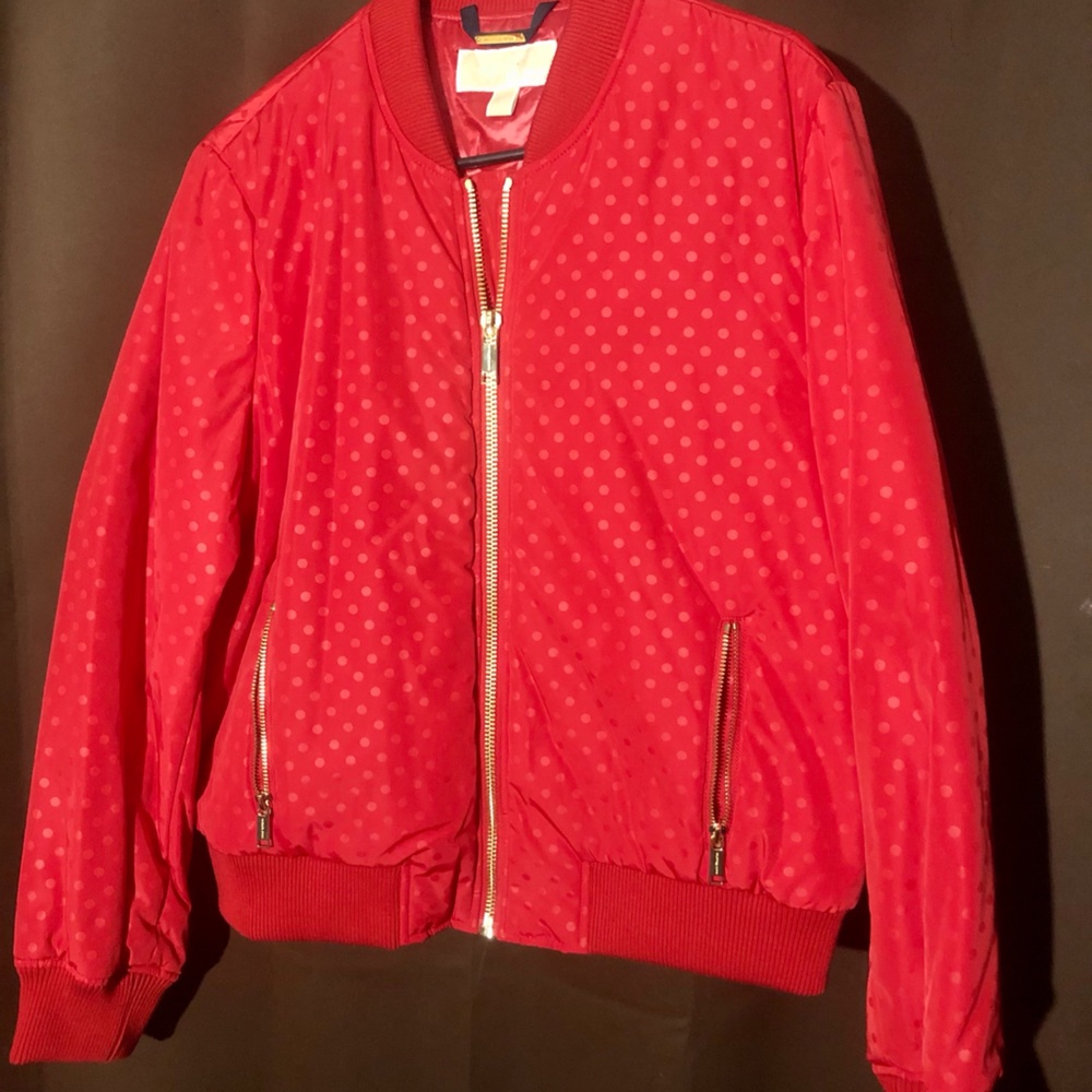 MK jacket red with dots